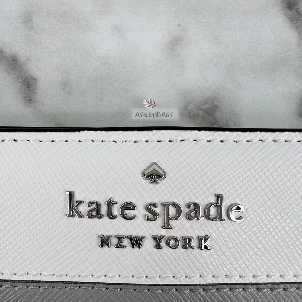 Kate Spade Staci Colorblock Large Slim Bifold Wallet In Nimbus Grey - Picture 2 of 5